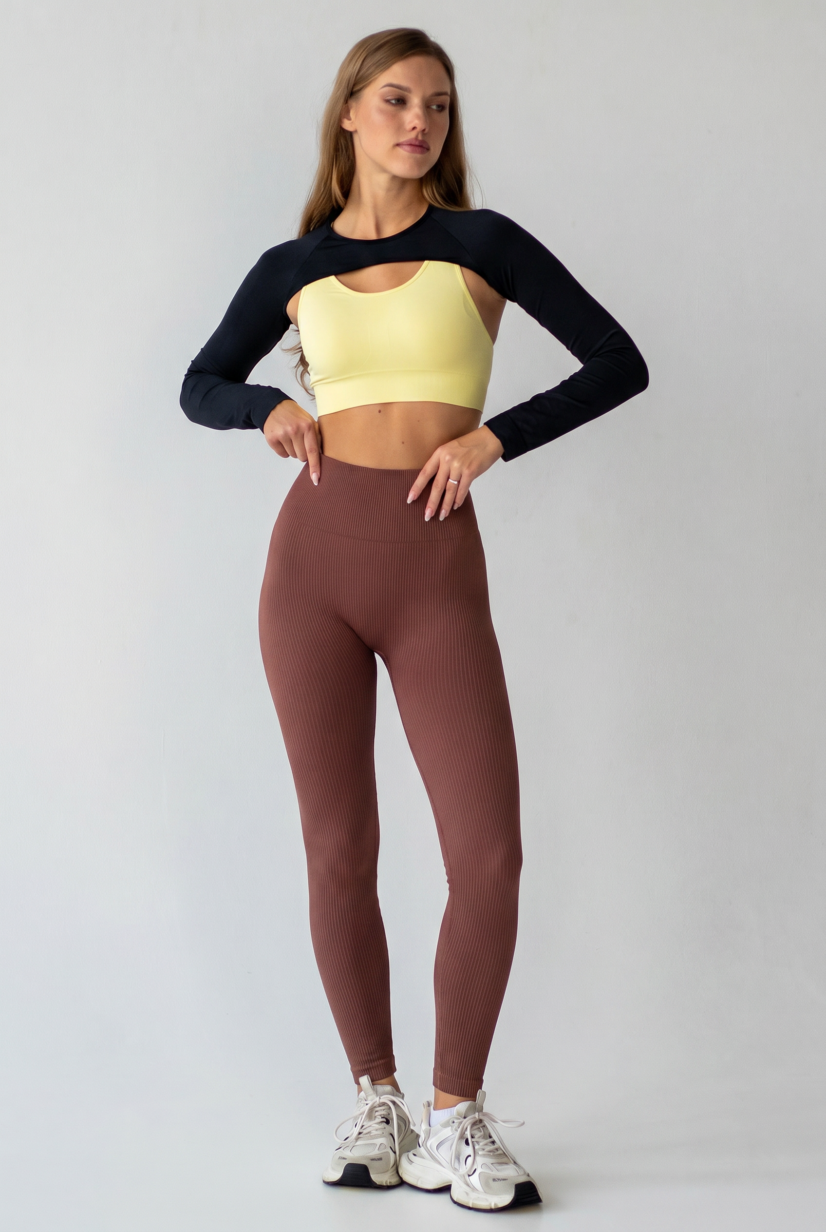 Gerippte Leggings FLEXING LEGGINGS POWER (hot chocolate)