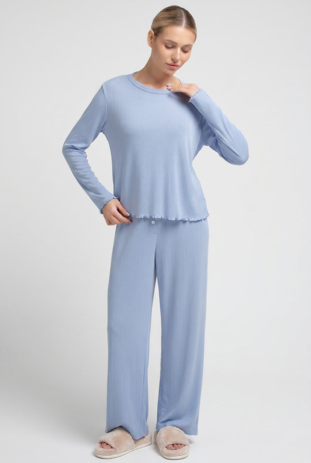 Pyjama aus Ajourstrick MALLOW 5346/310 (cornflower blue)