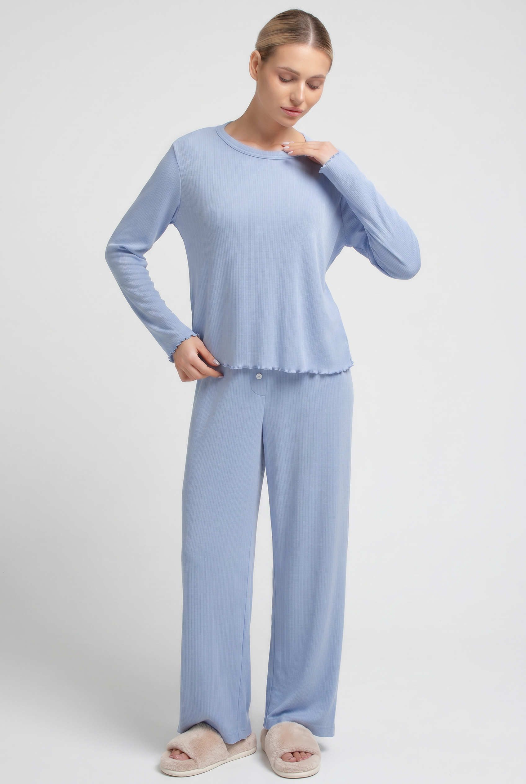Pyjama aus Ajourstrick MALLOW 5346/310 (cornflower blue)