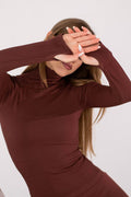 Gerippter Rollkragenpullover FLEX LONGSLEEVE POWER (hot chocolate)